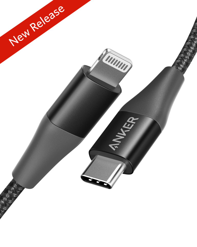 Anker PowerLine +II USB-C Cable with Lightning Con 3ft black