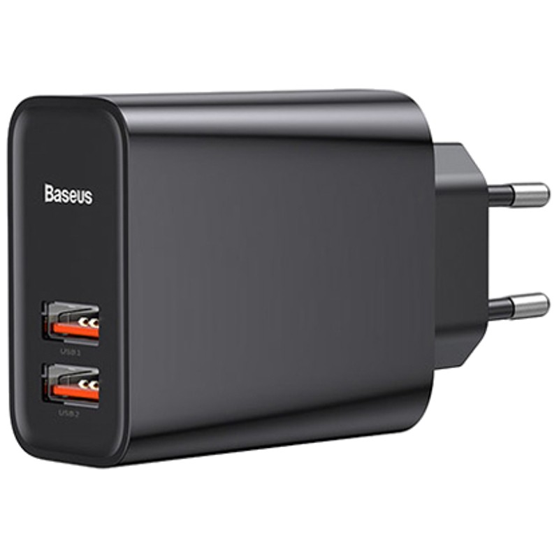 Baseus Speed Dual QC3.0 Quick charger U+U 30W EU Black