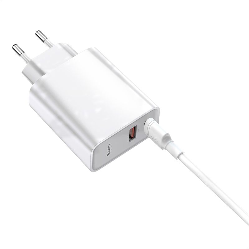 Baseus Speed PPS Quick charger C+U 30W（With 1M C to C Cable）EU White