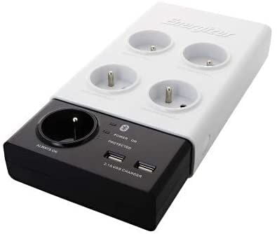 Energizer Bluetooth surge protector 5 Outlets with 2 USB ports charger FR