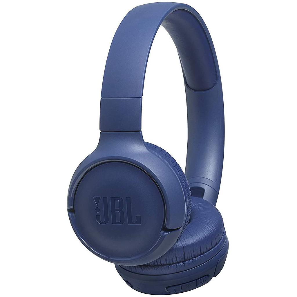 JBL Tune T500BT Powerful Bass Bluetooth Wireless On-Ear Headphones with Mic (Blue)