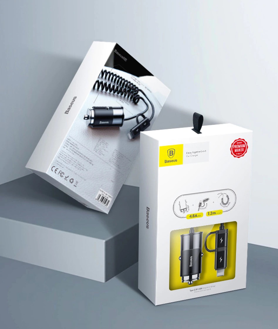 Baseus Enjoy Together 2-in-1 Car Charger - Black