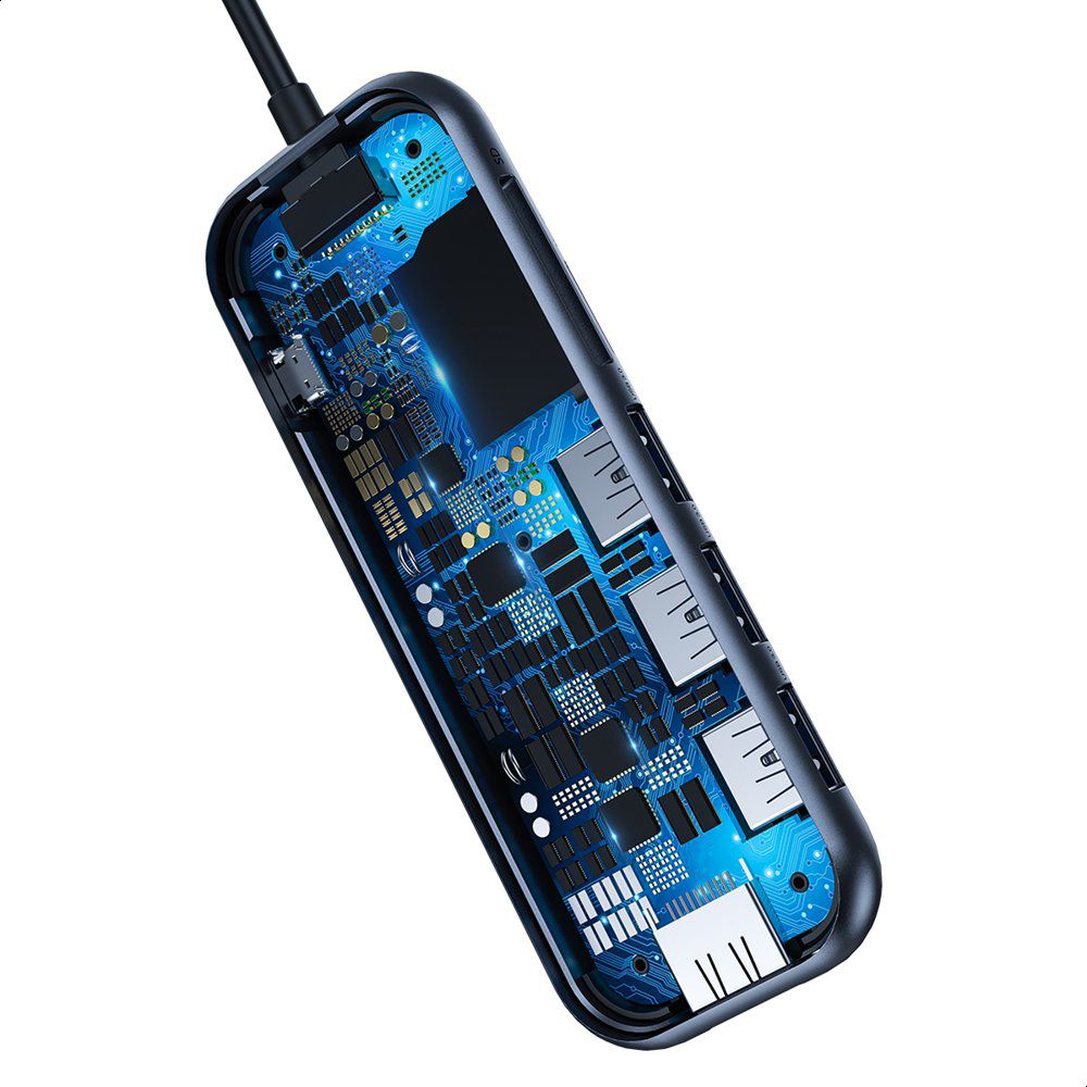 Baseus Multi-functional HUB (Type-C to 3xUSB3.0+HD4K+SD/TF+PD) Deep gray