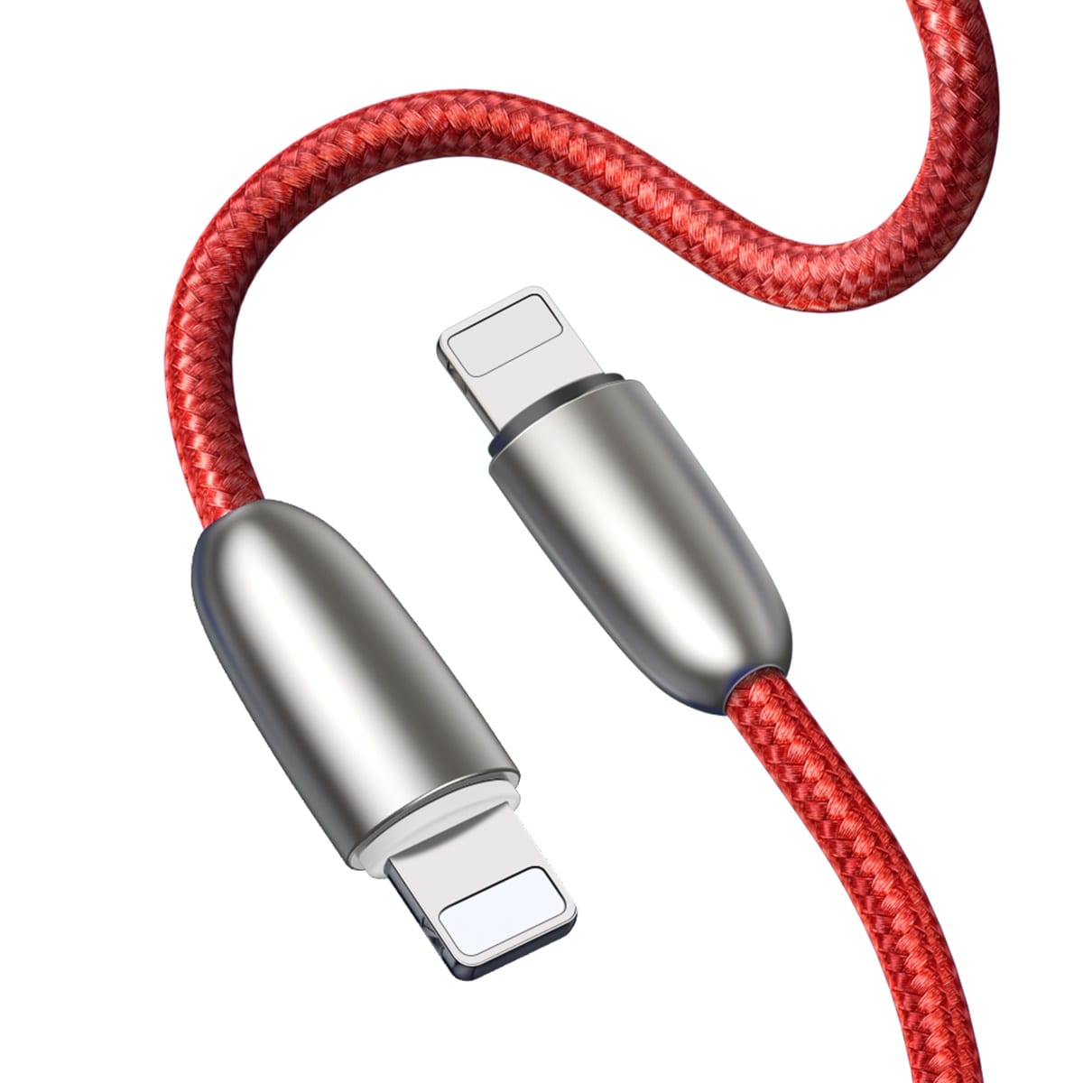 Baseus Torch Series Data Cable USB for iP 2.4A 1m Red(With lamp)