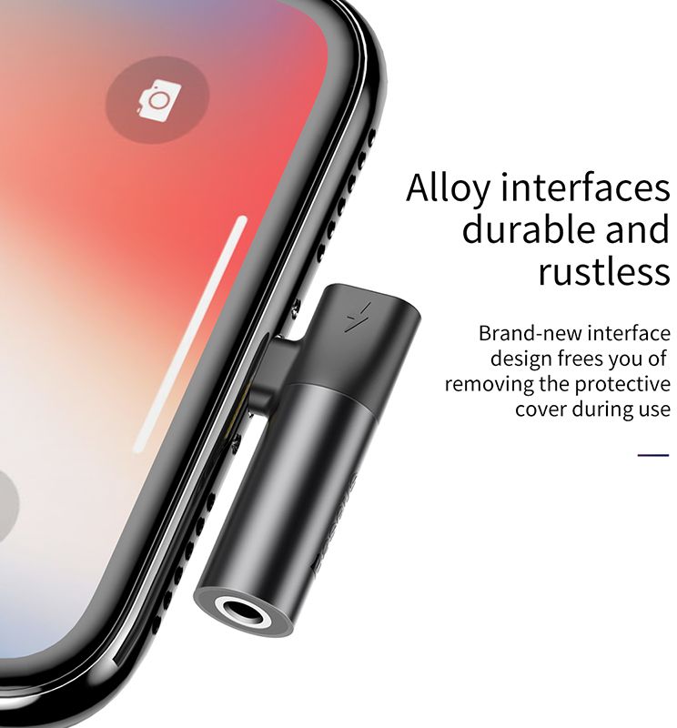 Baseus L43 Lightning (input) for Lightning female connectors + 3.5 mm female connector adapters Black