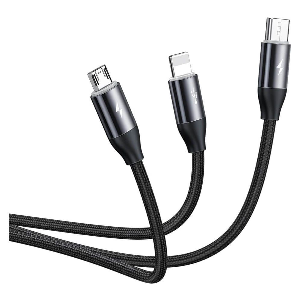 Baseus Car Co-sharing Cable USB For M+L+T 3.5A 1m Black