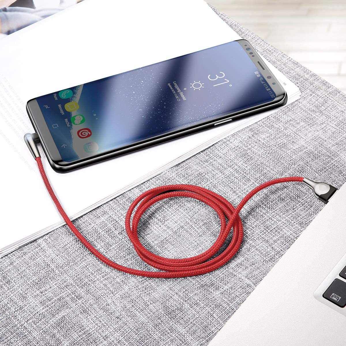 Baseus sharp-bird  mobile game cable USB For Type-C 3A 1M Red