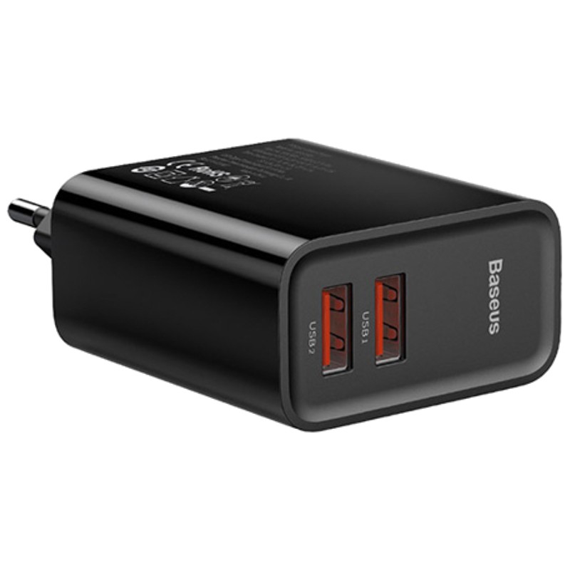 Baseus Speed Dual QC3.0 Quick charger U+U 30W EU Black