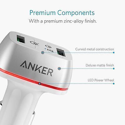 Anker PowerDrive 2 with Quick Charge 3.0 White
