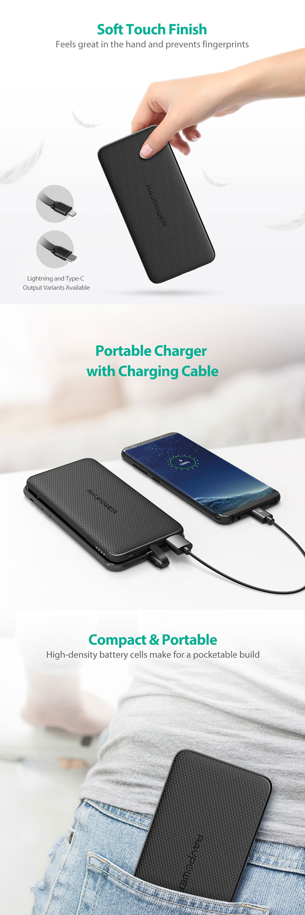 RAVPower PRIME 10000mAh 17W 2-Port Power Bank