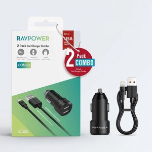 RAVPower 2-Pack Car Charger Combo
