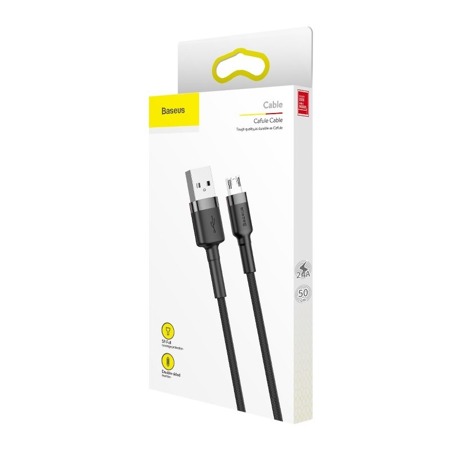 Baseus Cafule Cable USB For Micro 1.5A 2M Gray+Bla