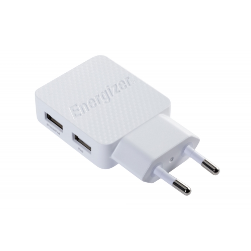 Energizer Wall charger 2Port - 3.4A - 2USB - Lifetime warranty - EU plug - Lightning cable included