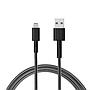 RAVPOwer 2m Nylon Yarn Braided Lightning Cable Offline - BLACK