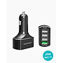 RAVPower Car Charger 4 Port (iSmart + QC3.0)- BLACK