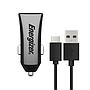 Energizer Car Charger  3.4A 2USB BK +TYPE C2.0 Cable