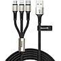 Baseus caring touch selection 1-in-3 USB cable Black