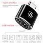 Baseus USB Female To Type-C Male Adapter Converter Black