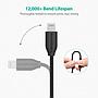 RAVPower 1.2m Nylon Yarn Braided Lightning Cable - Black