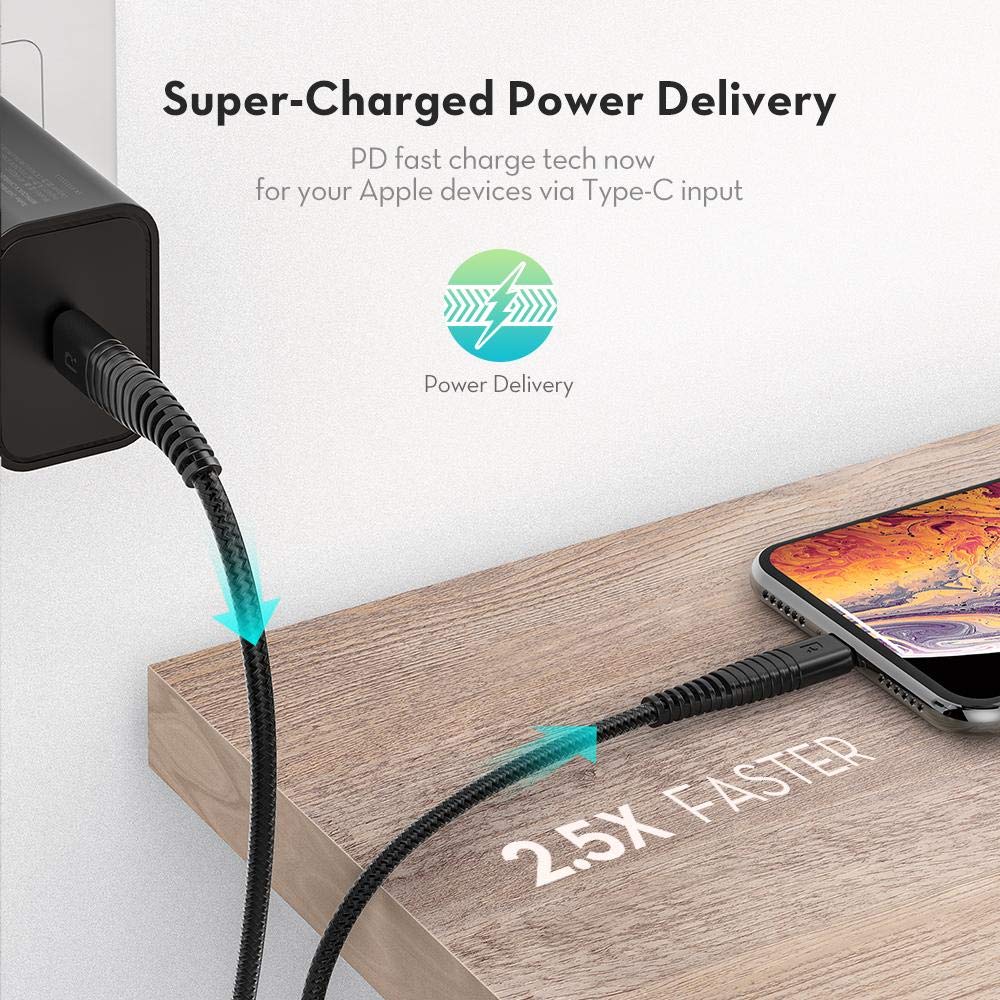 Ravpower RP-CB020 Type-C to Lightning 3.3ft/1m Cable black