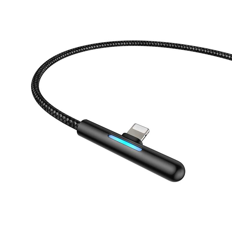 Baseus Iridescent Lamp Mobile Game Cable USB For iP 2.4A 1m Black