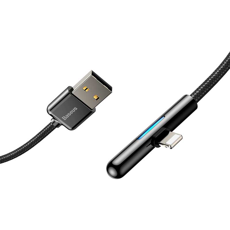 Baseus Iridescent Lamp Mobile Game Cable USB For iP 2.4A 1m Black