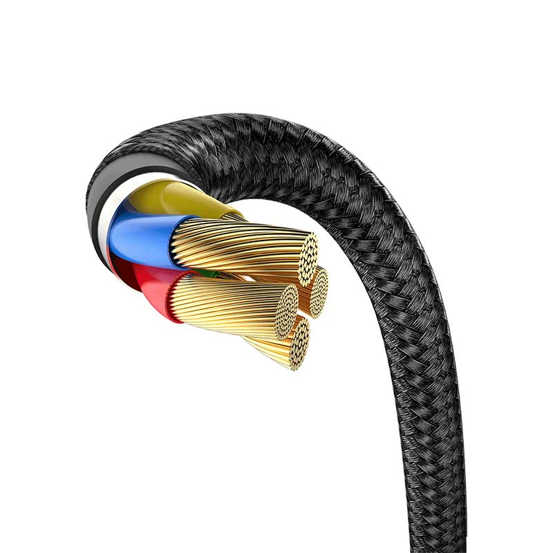 Baseus Iridescent Lamp Mobile Game Cable USB For iP 2.4A 1m Black