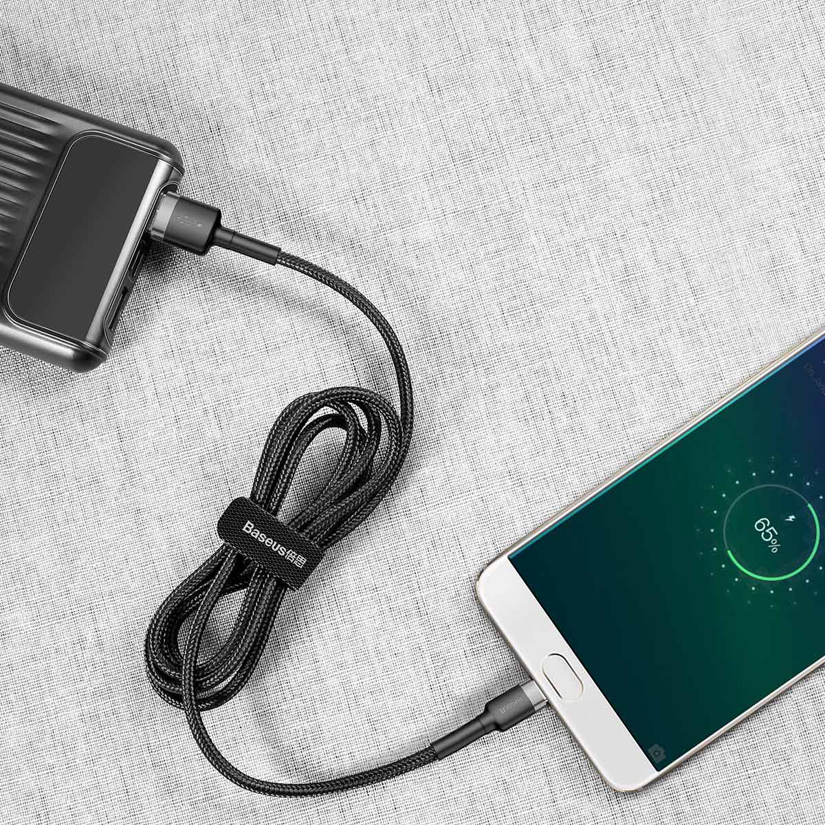 Baseus cafule Cable USB For Micro 2.4A 1M Gray+Black