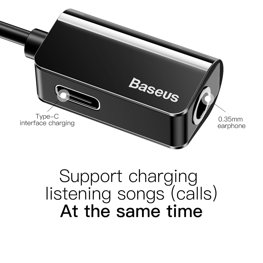 Baseus Type-C Male To Type-C Female +3.5MM Female Adapter L40 Black