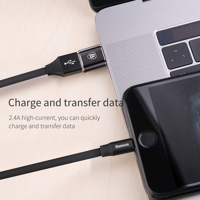 Baseus USB Female To Type-C Male Adapter Converter Black