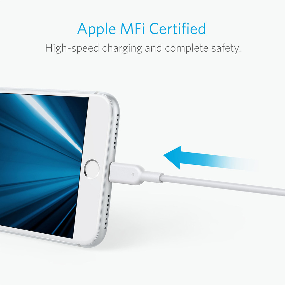 Anker Powerline II with lightning connector 3ft Wh