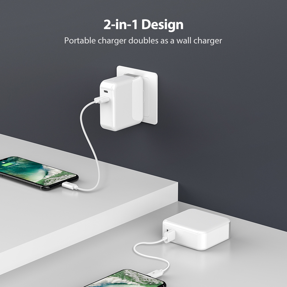 RAVPower 5000mAh 2-in-1 Wall Charger &amp; Portable Charger