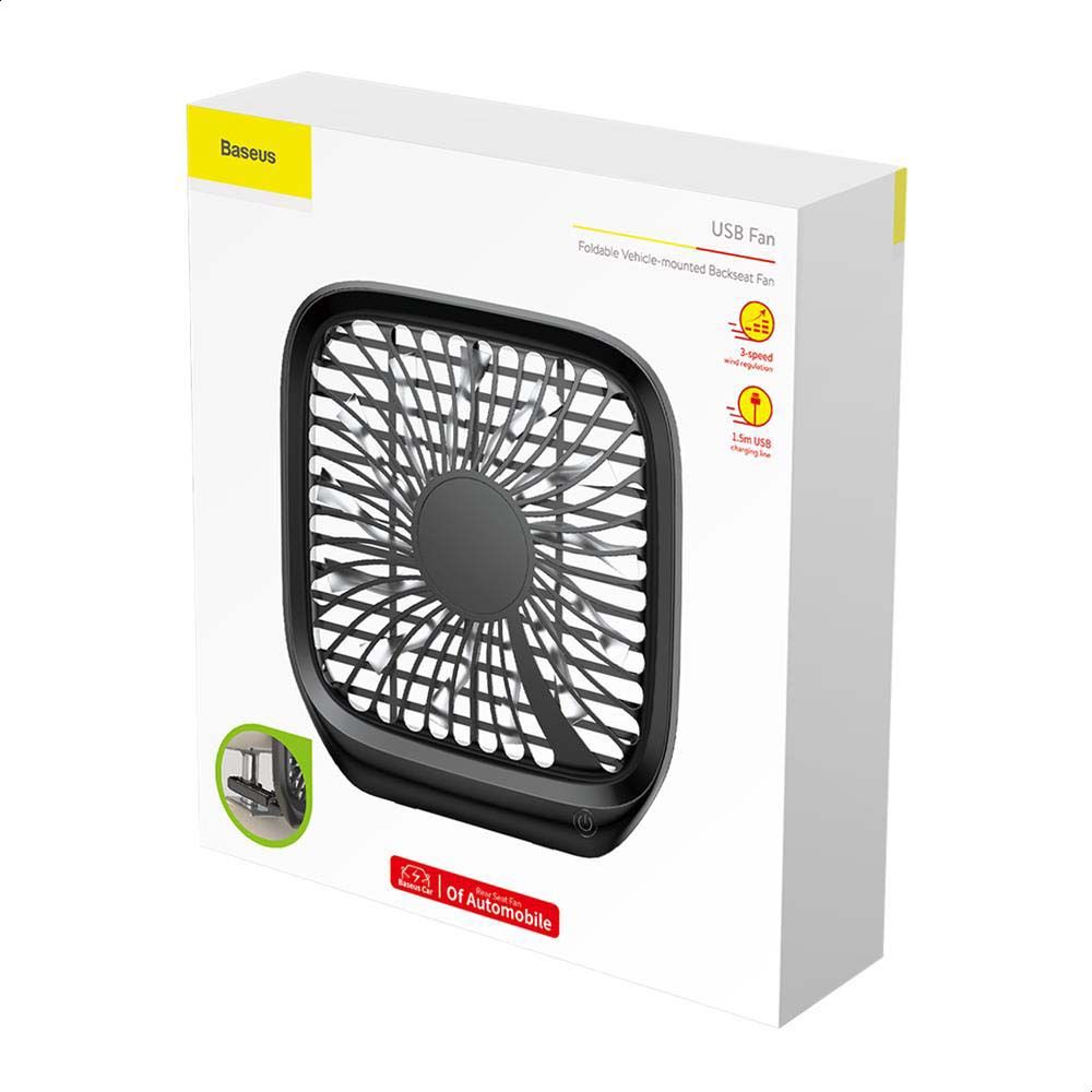 Baseus Foldable Vehicle-mounted Backseat Fan Black
