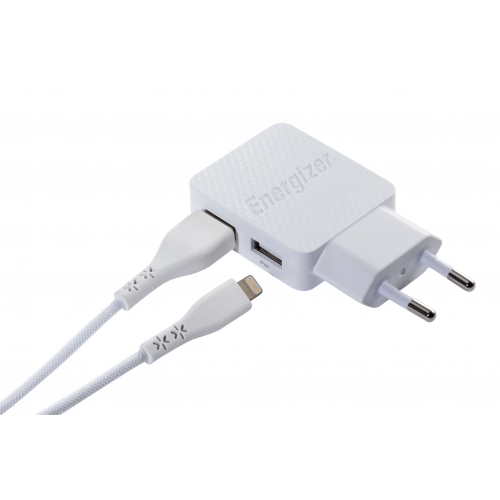 Energizer Wall charger 2Port - 3.4A - 2USB - Lifetime warranty - EU plug - Lightning cable included