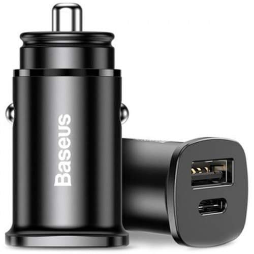Baseus Square metal A+C 30W PPS Car Charger(PD3.0,QC4.0+SCP,AFC) Black