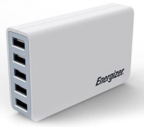 Energizer Smart Multiport USB Charger 8A 5 Usb Port  UK Plug White