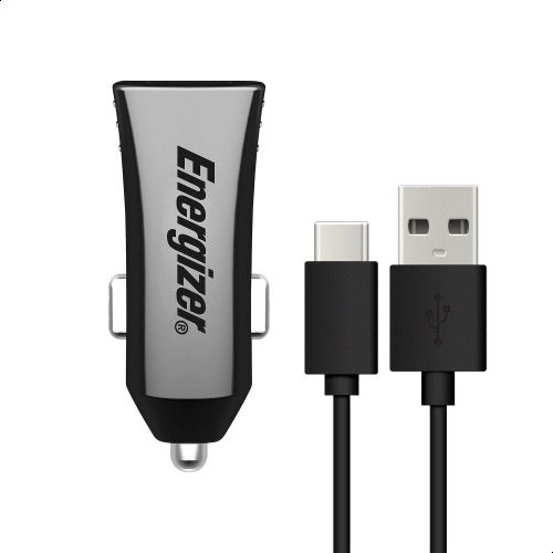 Energizer Car Charger  3.4A 2USB BK +TYPE C2.0 Cable