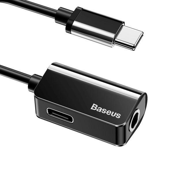 Baseus Type-C Male To Type-C Female +3.5MM Female Adapter L40 Black