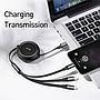 Baseus Golden Loop Three-in-One Elastic Data Cable USB for M+L+T 3.5A 1.2m Black